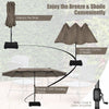 Costway 15FT Double-Sided Twin Patio Umbrella Sun Shade Outdoor Crank Market Base Coffee