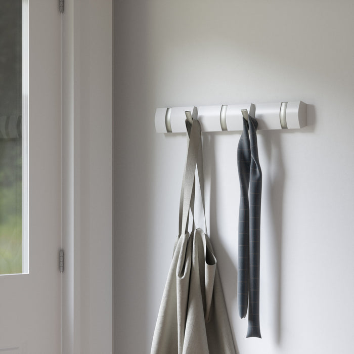 Umbra 5 Flip Wall-Mounted Hooks - White