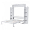 Aiden Murphy Bed with Shelves and LED Lights,Queen Size,White Queen Bed | Aiden Lit escamotable Murphy avec etageres et eclairage LED, taille Queen, blanc
