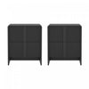 Novara Contemporary 22" Nightstand in Black (2-Drawer) | Table de nuit contemporaine Novara 56 cm en noir (2 tiroirs)
