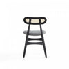 Colbert Industry Chic Cane Back Wood Upholstered Dining Chair in Black and Gray - Set of 4 | Chaise de salle a manger Colbert Industry Chic a dossier cannage en bois et assise rembourree, noir et gris - Lot de 4