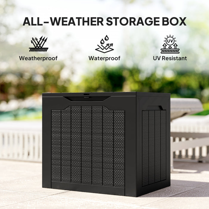 Outsunny 28 Gallon Outdoor Deck Box, Waterproof And Uv Resistant Patio Box
