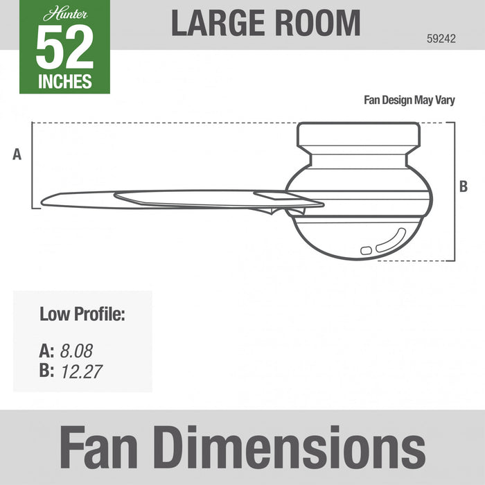 Dempsey Ceiling Fan with Light Fixture - White