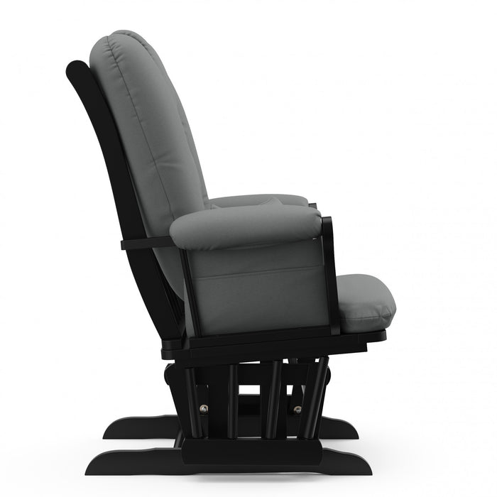 Storkcraft Tuscany Glider and Ottoman - Black/Gray