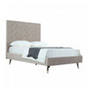 Crosby Modern Upholstered Velvet Full Bed in Greige | Lit double moderne Crosby en velours capitonne coloris grege