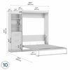 Bestar Pur Queen Murphy Shelving Unit with Drawers 90-Inch Wall Bed - Rustic Brown|Grand lit escamotable mural Pur de Bestar de 90 po avec tablettes et tiroirs - brun rustique