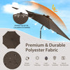 Costway 10 FT 112 LED Solar-Lighted Patio Market Umbrella Crank Tilt Outdoor Coffee
