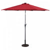 Costway 10ft Patio Solar Umbrella LED Patio Market Steel Tilt w/ Crank Outdoor Burgundy