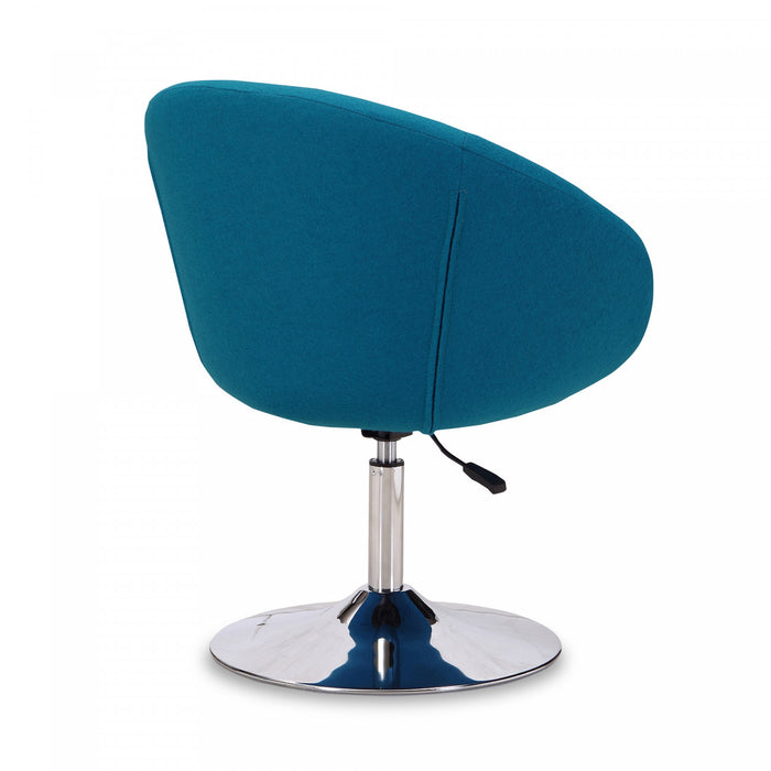 Hopper Modern Upholstered Swivel Lounge Chair in Blue - Set of 2 Accent Chair