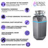 BrightDIAMOND 1HP Quietest Waste Disposer, LED Cabinet Light, Corded & Air Switch, Black Onxy - WDD100TA1BO Food Disposer | BrightDIAMOND 1HP Broyeur ultra-silencieux, DEL sous armoire, cordon/interrupteur, Noir-WDD100TA1BO