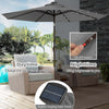 Costway 10FT Patio Solar Umbrella LED Patio Market Steel Tilt with Crank Outdoor Gray