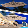 Costway 10FT Cantilever Solar Powered 32LED Lighted Patio Offset Umbrella Outdoor Beige