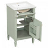 Jocelyn 20" Bathroom Vanity with Ceramic Sink and Solid Rubberwood Frame, Green | Jocelyn Meuble-lavabo de 20" avec vasque en ceramique et structure en bois caoutchouc massif, Blanc