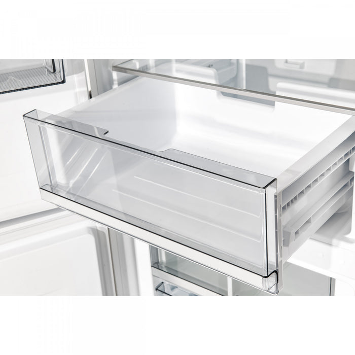 Forno Custodia 24\" Bottom Freezer, 10.3 cu.ft., Left Swing, Ice Maker, White - FFFFD1766-24WHT-LS Refrigerator