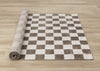 Leopold Checkered Brown White Geometric Area Rug - 6'7" x 9'6"|Carpette géométrique Leopold brune et blanche à motif de carreaux - 6 pi 7 po x 9 pi 6 po
