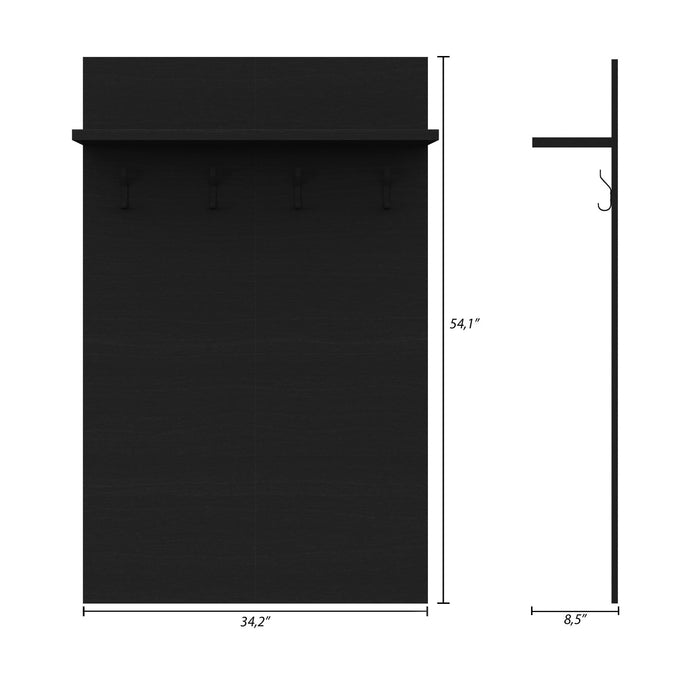 Porto Entryway Wall-Mounted Coat Rack with Shelf