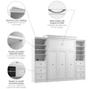 Bestar Versatile Queen Murphy Bed and Two Closet Organizers with Drawers (115 W) - White|Grand lit escamotable Versatile de Bestar de 115 po (L) avec 2 organisateurs de garde-robe et tiroirs - blanc