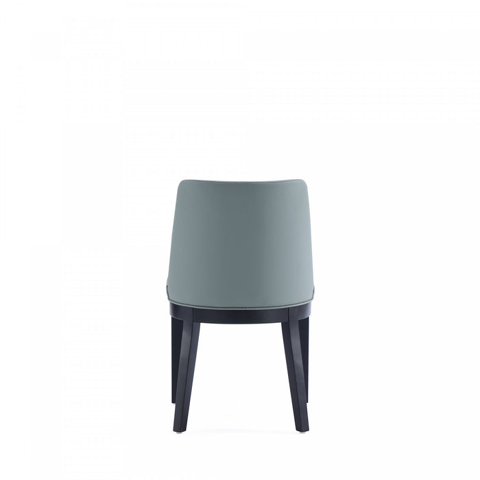 Gansevoort Modern Wood Vegan Leather Dining Chair in Pewter - Set of 4