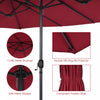 Costway 15FT Patio Double-Sided Umbrella Crank Outdoor Garden Market Sun Shade Wine