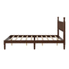 Oliver Retro Wood Platform Bed with Gourd Shaped Headboard - Dark Brown | Oliver Lit Plateforme Retro en Bois avec Tete de Lit en Forme de Gourde et Support en Lattes en Bois Robustes, Taille Double