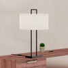 25" Black Modern Table Lamp with Textured Shade | Lampe de table moderne noire de 25 po avec abat-jour texturé