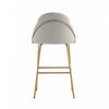 Gracie Modern Metal Upholstered Barstool in Stone Gray and Gold - Set of 3 | Tabouret de bar moderne en metal Gracie avec revetement en tissu, gris pierre et or - Lot de 3