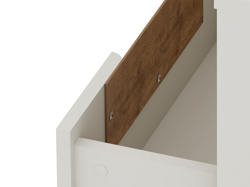 Rockefeller Mid-Century Modern 20\" Nightstand in Off White (2-Drawer) - Set of 2