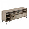 Dumbo Modern 63" Fluted TV Stand in Rustic Gray | Meuble TV Dumbo Modern 160 cm a rainures, finition gris rustique