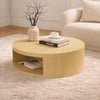 Alure Contemporary 36" Round Coffee Table in Natural Oak | Table basse ronde contemporaine Alure 36" en chene naturel