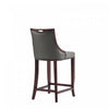 Emperor Traditional Wood Upholstered Barstool in Graphite - Set of 3 | Tabouret de bar en bois traditionnel Emperor avec assise rembourree, graphite - Lot de 3