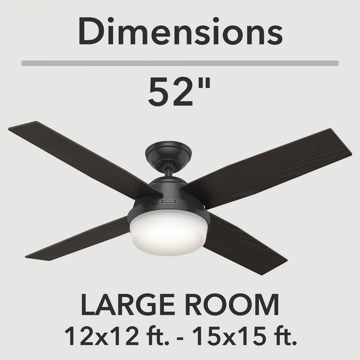 Dempsey Ceiling Fan with Light Fixture - Black