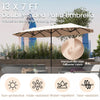 Costway 13 FT Large Patio Umbrella Outdoor Double-Sided Table Market Umbrella for Garden Beige