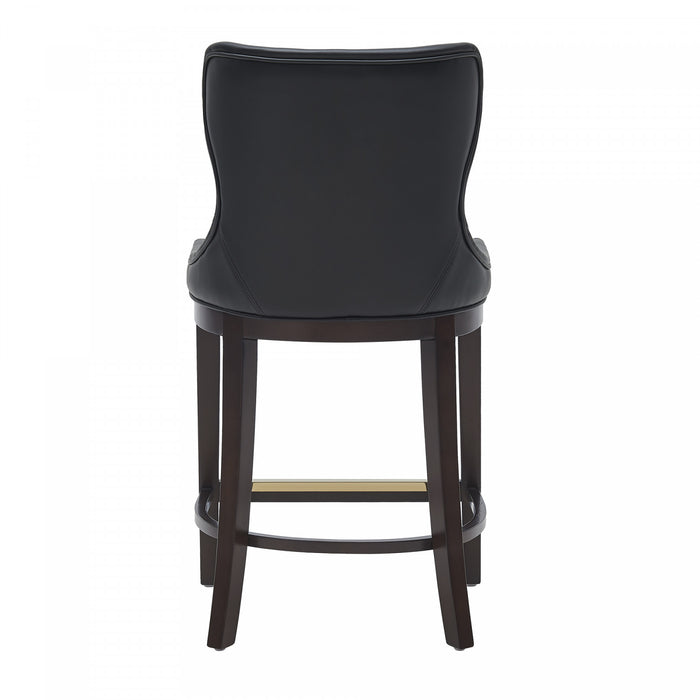 Blair Modern Wood Upholstered Counter Stool in Black