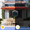 Costway 13 FT Double-sided Patio Umbrella with Solar Lights Crank Handle Umbrella Base Orange