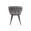 Hildy Accent Dining Arm Chair, Dark Grey Velvet (set of 2) | Chaise de salle à manger avec accoudoirs Hildy en velours gris foncé (ensemble de 2)