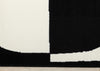 Florence Black White Dynamic Geometric Design, 6'7" x 9'6" Indoor Area Rug | Motif geometrique dynamique noir et blanc Florence, 6'7" x 9'6"