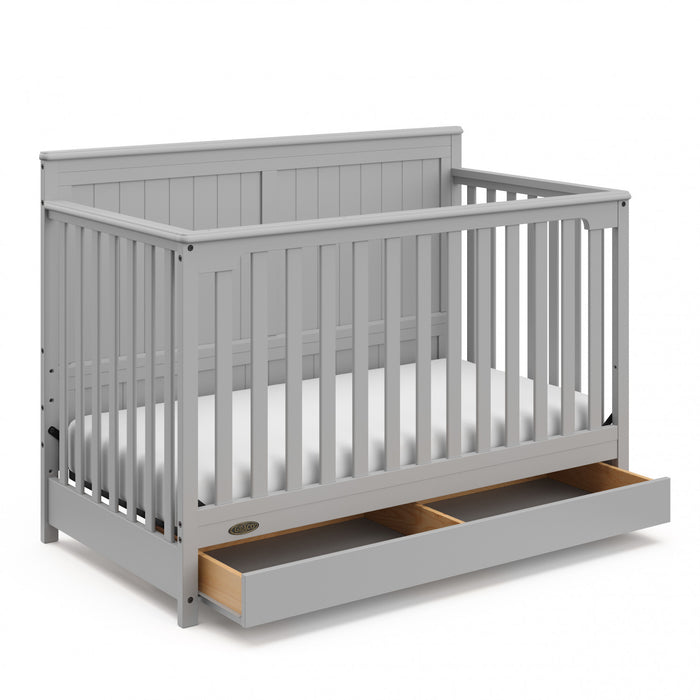 Graco Hadley 5-in-1 Convertible Crib with Drawer - Pebble Gray