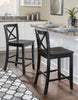 Torino X-Back Counter-Height Stool - Black|Tabouret Torino de hauteur comptoir avec dossier en X - noir