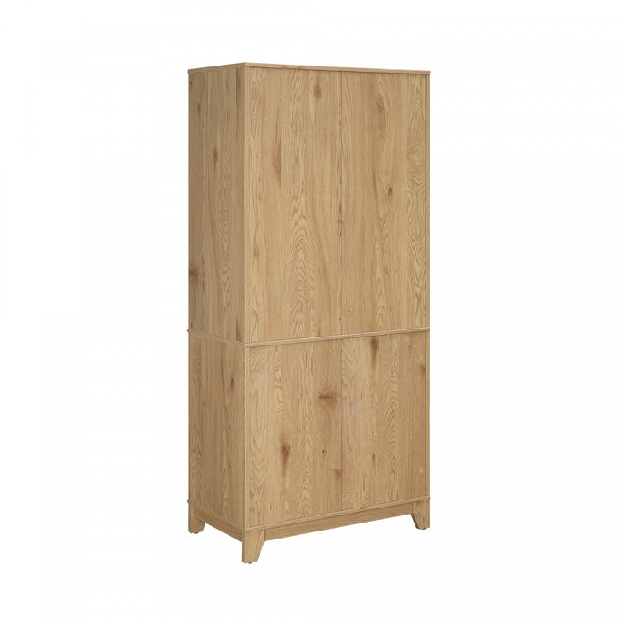 Sheridan Mid-Century Modern 31\" Bookcase Cabinet in Natural (7-Shelf) - Set of 2
