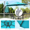 Costway 11ft Patio Offset Umbrella Cantilever Rotation Aluminum Tilt Cross Base Turquoise