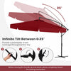Costway 10 FT Offset Hanging Umbrella Patio Cantilever Umbrella with Cover Red