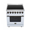 Forno Massimo 30 Inch Freestanding Electric Range, 5 radiant burners, 4.32 cu.ft., White -FFSEL6020-30WHT | Cuisiniere electrique Massimo de 30 po, 5 foyers radiants, 4,32 pi³, blanc - FFSEL6020-30WHT