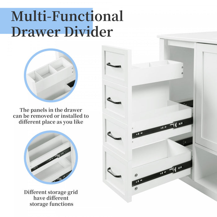 Oakmere 36 Inch Single Sink Bathroom Vanity with Two Doors and Two Drawers, White