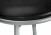 Barstool Set Of 2 Swivel Bar-Height Grey Metal Black Leather-Look Contemporary Modern|Ensemble de 2 tabourets bar pivotants de hauteur bar de style moderne contemporain avec métal gris et apparence cuir noir