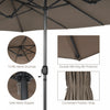 Costway 15FT Patio Double-Sided Umbrella Crank Outdoor Garden Market Sun Shade Coffee