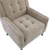 Midway Mid-Century Modern Armchair with Tufted Waffle Stitch, Light Brown, Walnut | Midway Fauteuil Moderne du Milieu de Siecle a Point Capitonne Gaufre, Brun Clair, Noyer