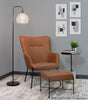 LumiSource Izzy 2-Piece Faux Leather Industrial Accent Lounge Chair and Ottoman - Camel|Fauteuil long d’appoint industriel Izzy 2 pièces en similicuir avec pouf - chameau