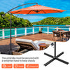 Costway 10 FT Patio Offset Umbrella w/8 Ribs Cross Base Tilt Orange