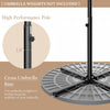 Costway 10' Hanging Solar LED Umbrella Patio Sun Shade Offset Market W/ Base Beige