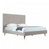 Crosby Modern Upholstered Velvet King Bed in Greige | Lit king moderne Crosby en velours capitonne coloris grege